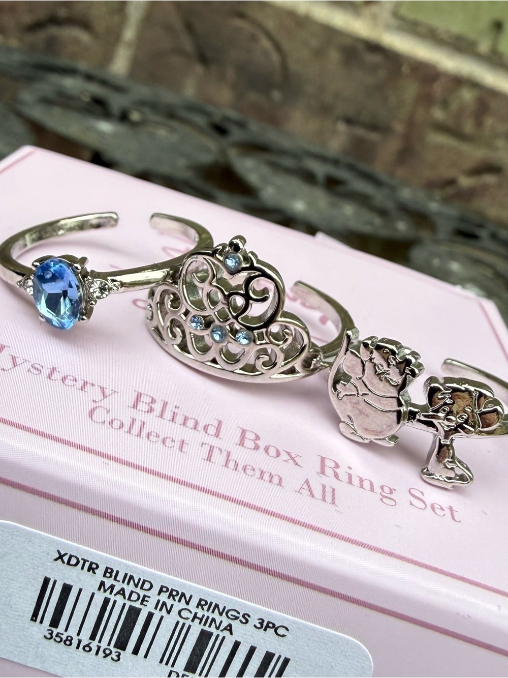 Disney Princess Cinderella Jewelry 3 Ring Set
